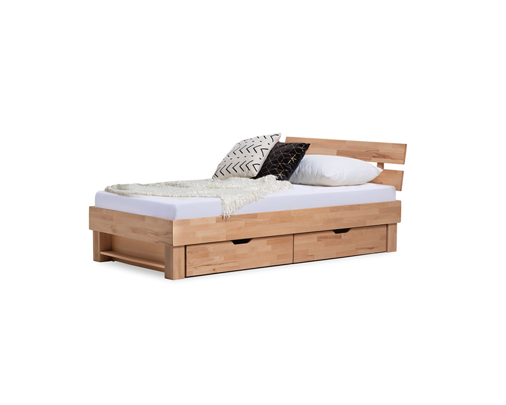 Eenpersoonsbed hout Kreta » van massief ✓ Bedroomshop