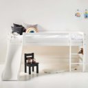 Halfhoogslaper kinderbed met glijbaan