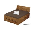 wotan eiken bed 140x200 met hoofdbord en lades