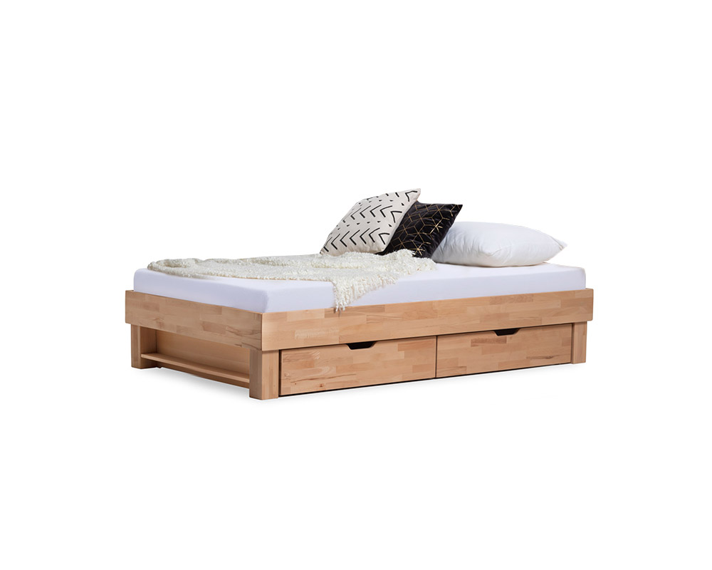 Eenpersoonsbed hout Kreta » van massief ✓ Bedroomshop