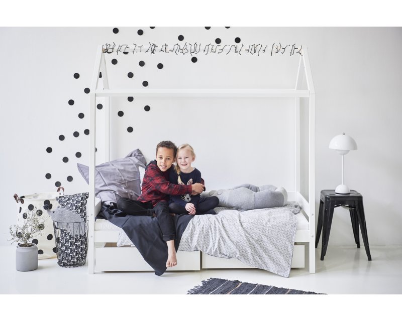 Knuppel achterzijde Waarschuwing Peuterbed 70x160 ⋆ huisbed wit of grijs ⋆ Bedroomshop
