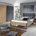 Tweepersoonsbed Malmo in artisan Eiken met kledingkast