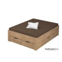 eiken bed 140x200 met lades