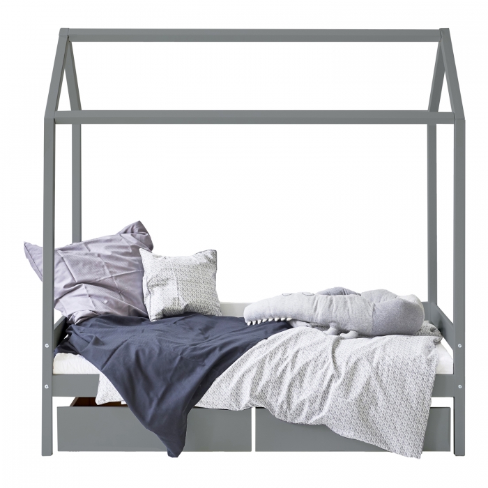 Knuppel achterzijde Waarschuwing Peuterbed 70x160 ⋆ huisbed wit of grijs ⋆ Bedroomshop