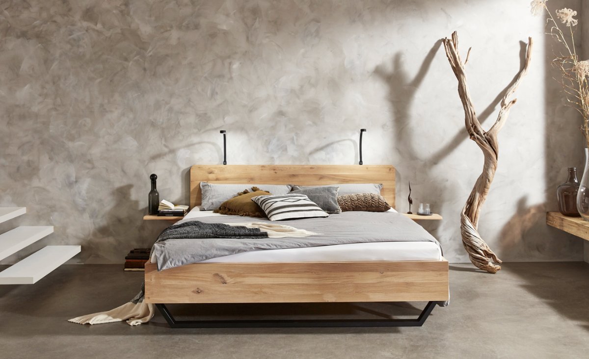 Tweepersoons houten bed (massief | Funen