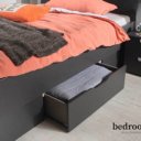 antraciet houten bed