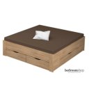 eiken bed 180x200 met lades