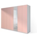 kledingkast roze met spiegel 7 deurs