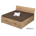 eiken houten bed 180x200 met hoofdbord en lades