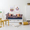 Wit grenen houten peuter bed met uitvalbeveiliging