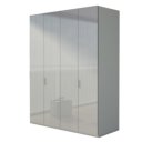 Zijdegrijs glas front - zijdegrijs romp (200 cm brede kledingkast)