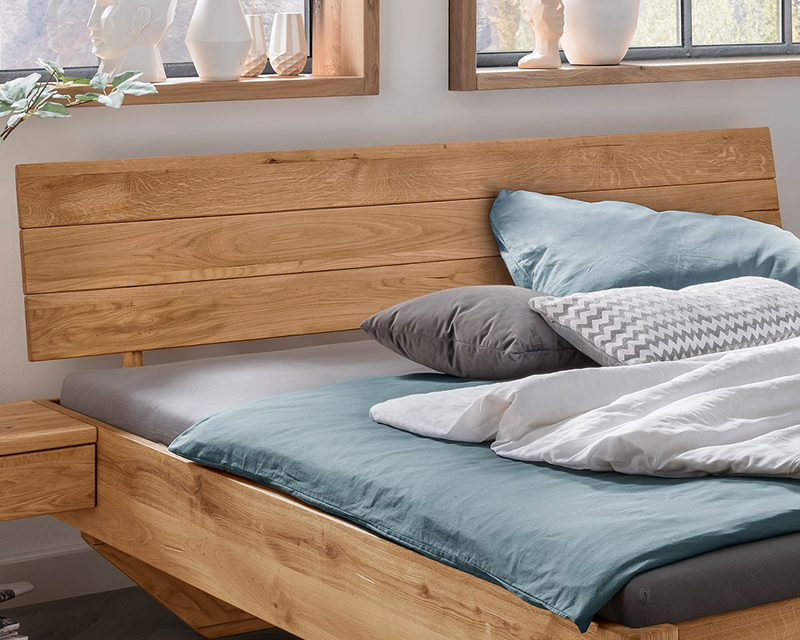 Homestyle4u 1838, houten bed 160 x 200 cm, tweepersoonsbed met lattenbodem, natuur, massief grenen