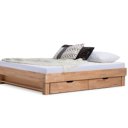 Tweepersoons houten bed Kreta met boekenplank en 4 opbergladen geen hb