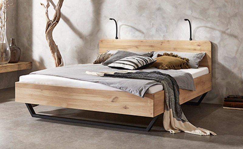 lippen Rondsel hulp in de huishouding Tweepersoons houten bed (massief eiken) | Funen | Bedroomshop