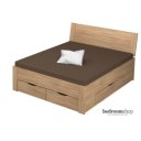 eiken bed 160x200 met lades en hoofdbord