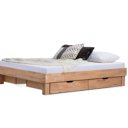 Tweepersoons houten bed Kreta met 4 opbergladen geen hb en boekenplank
