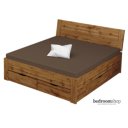 wotan eiken bed 180x200 met hoofdbord en lades