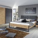 Slaapkamer Malmo in artisan eiken kleur bed, kast en nachtkastjes