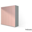 5 deurs kledingkast grijs/roze