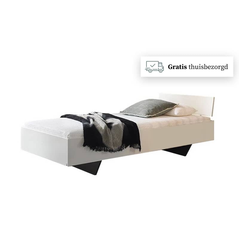 Wit houten bed 90x200