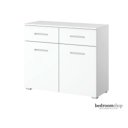 Witte commode met twee deuren en lades