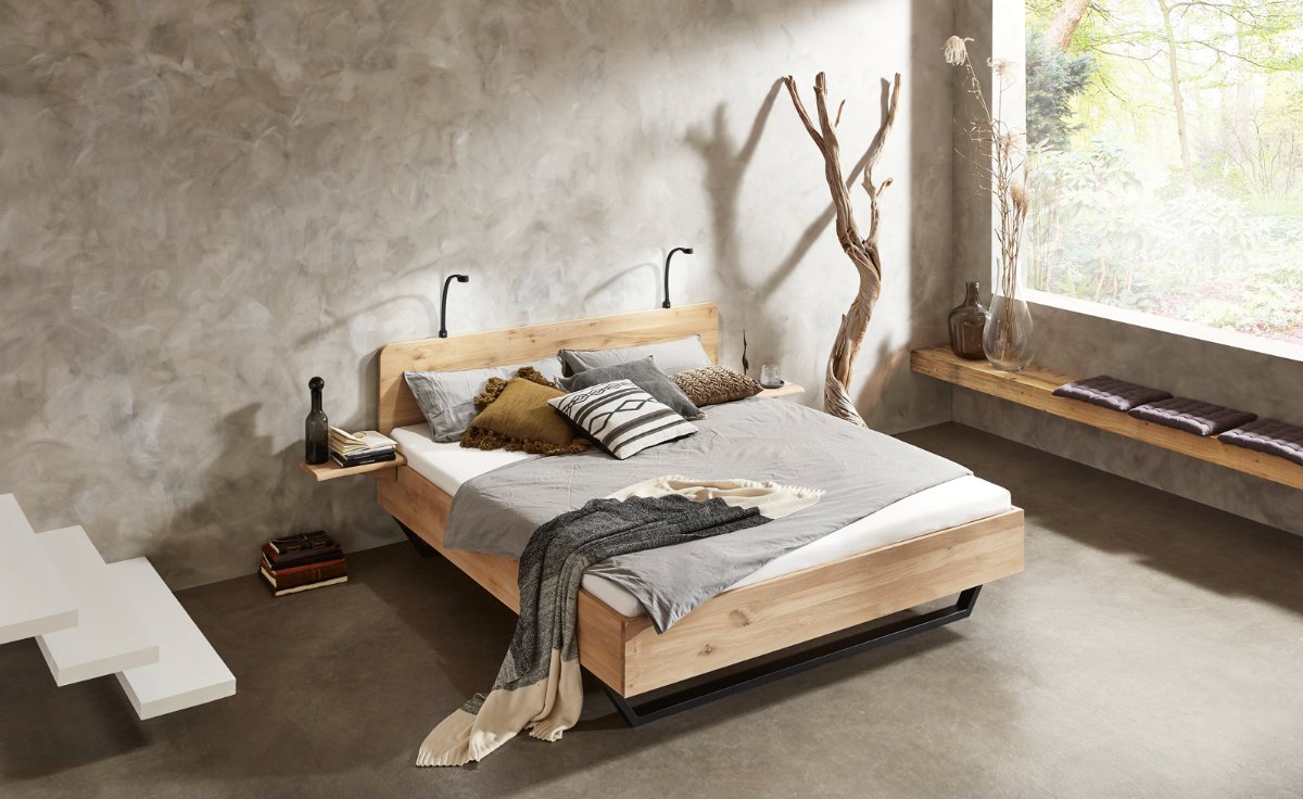 Tweepersoons houten bed (massief | Funen