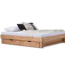 Tweepersoons houten bed Kreta met boekenplank en opbergladen geen hb
