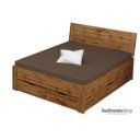 wotan eiken bed 160x200 met hoofdbord en lades