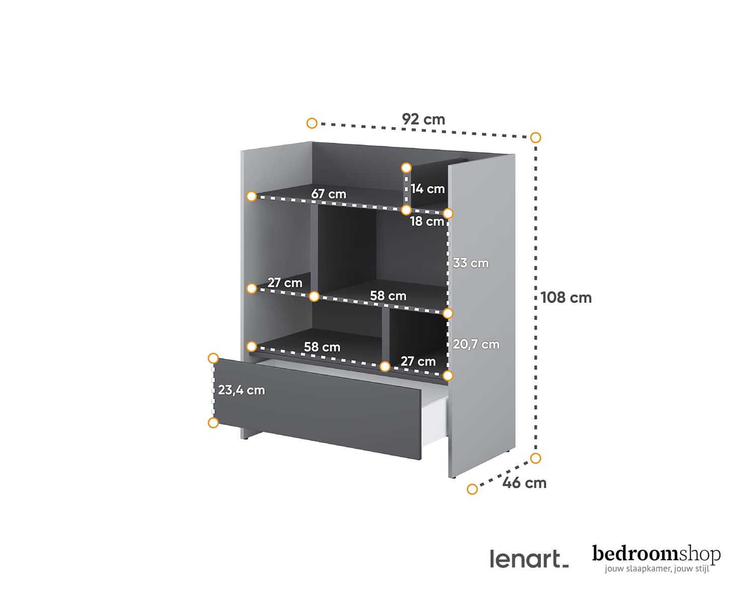 Afmetingen boekenkast