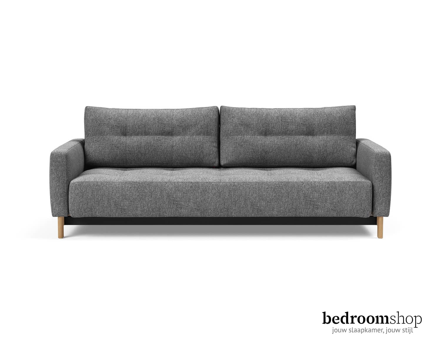 Grijze slaapbank 200 cm zitvlak