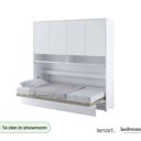 Opklapbed wit met bovenkast