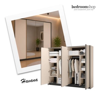 Kledingkast beige 4-deurs