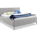 Stoffen bed lichtgrijs