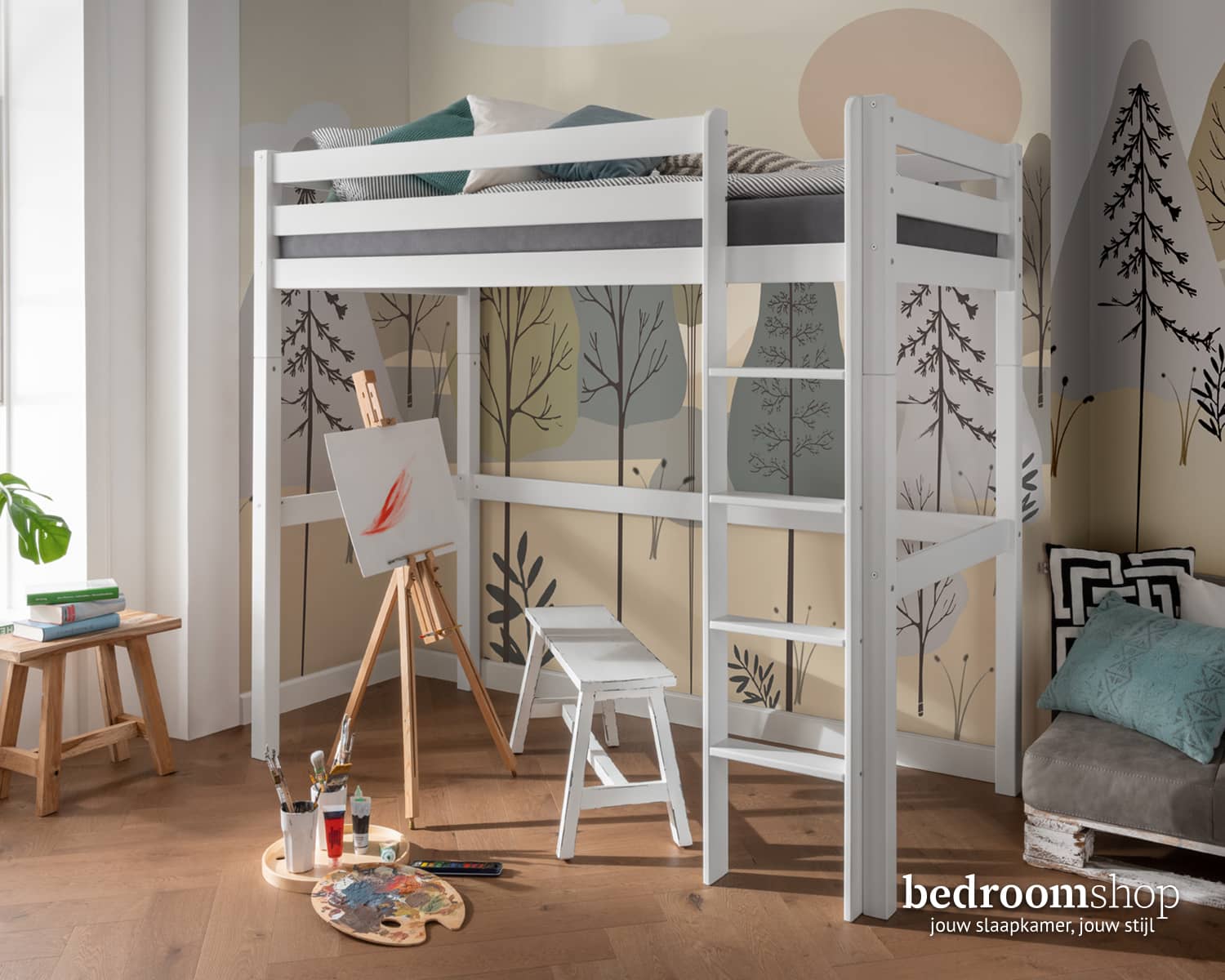 Zonder bureau hoogslaper wit Zonder bureau hoogslaper wit