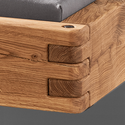 massief houten bed hoekverbinding