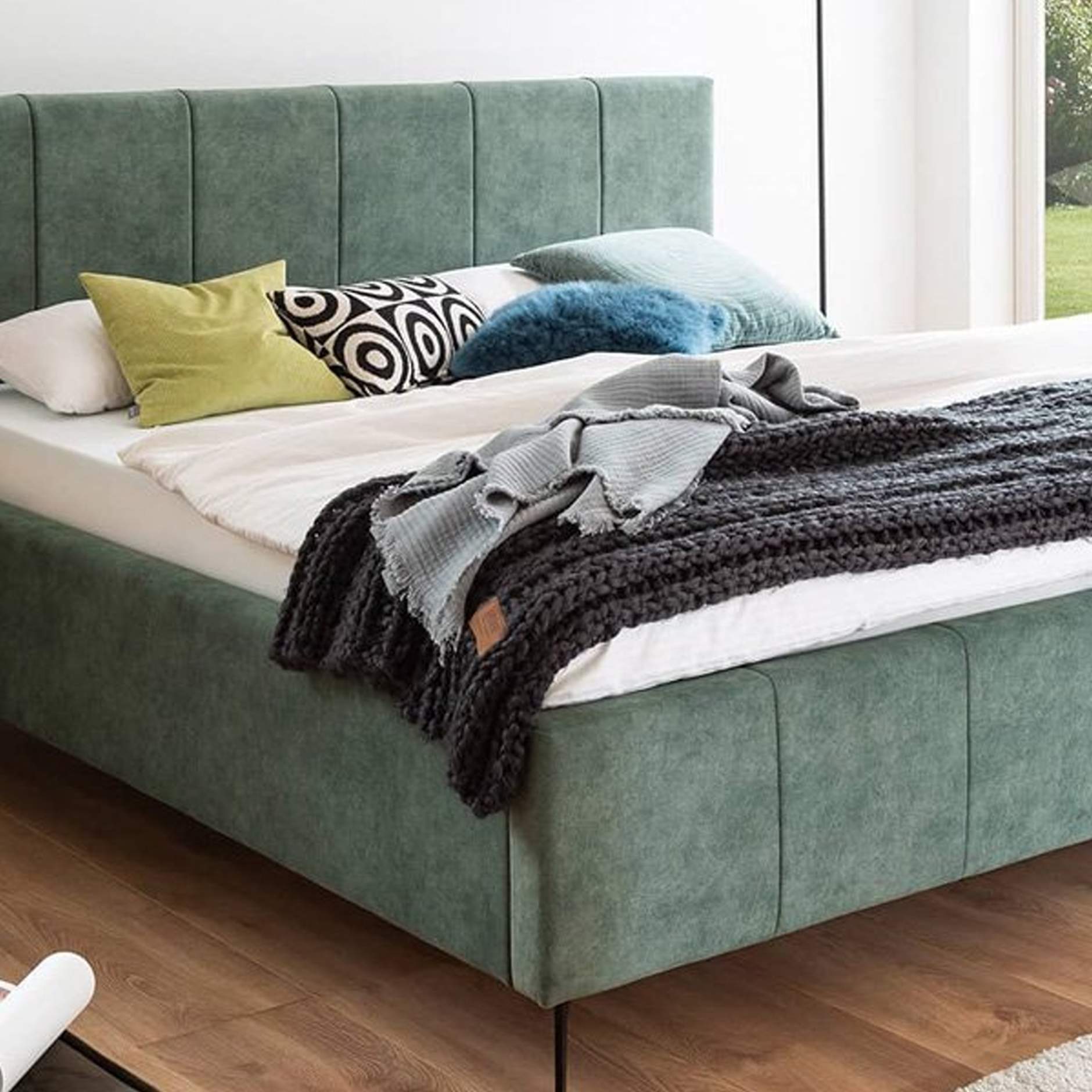 Gestoffeerd bedframe 180x200