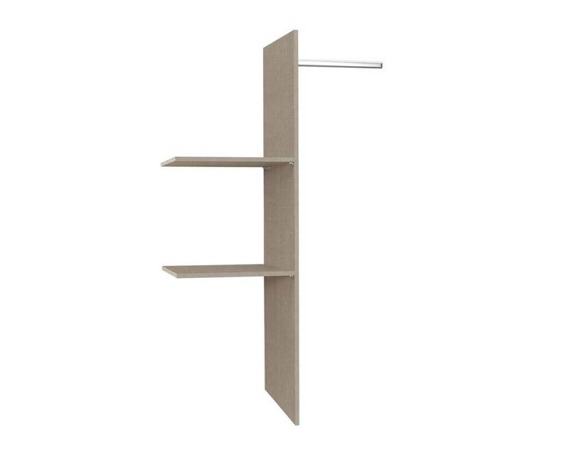 Kastindeling met 2 legplanken en 1 kledingstang 90 cm vak