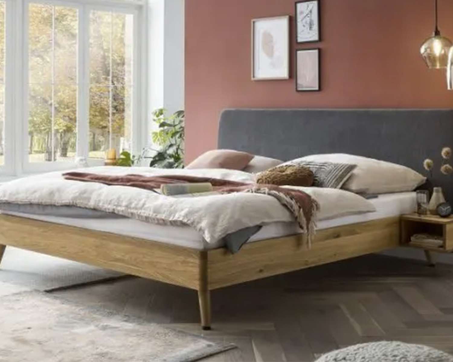 Houten bed Liverpool van massief eiken hout Houten bed Liverpool van massief eiken hout