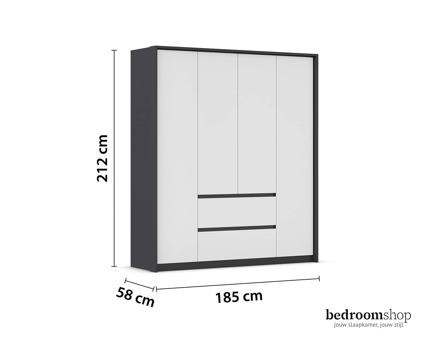 185 cm kledingkast met sierlijst 185 cm kledingkast met sierlijst