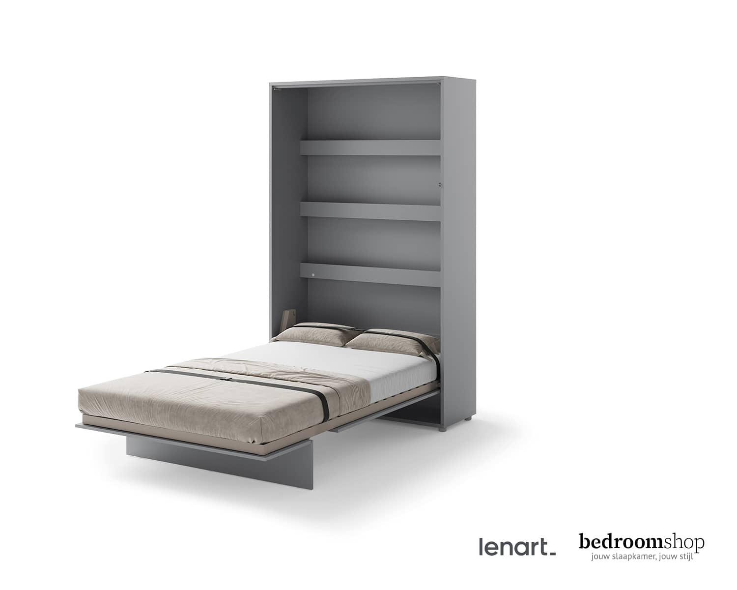 Opklapbed twijfelaar grijs 120x200
