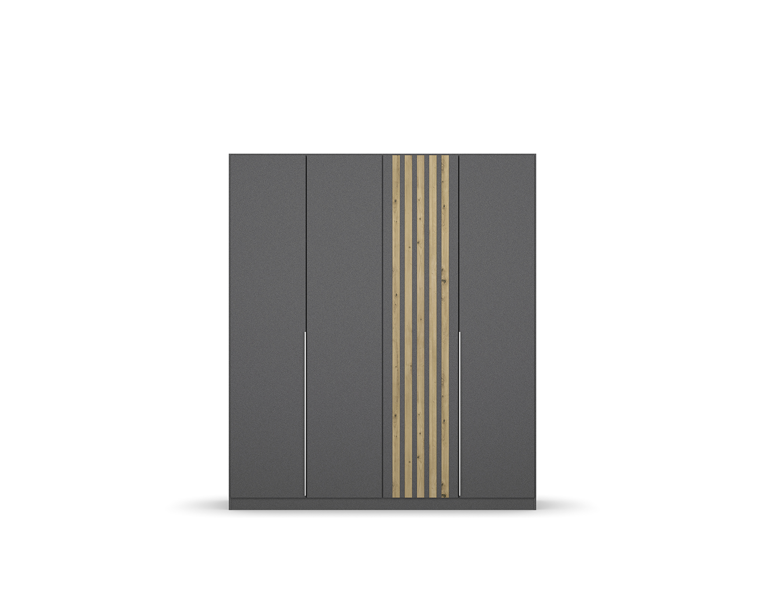 Metallic grijze kledingkast met lamellen Metallic grijze kledingkast met lamellen