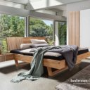 Lamellen bed wit massief hout