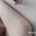Gestoffeerd bed begie hoofdbord