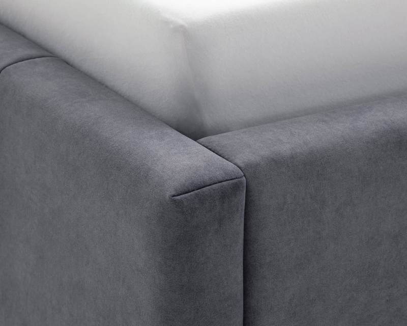Antraciet stof bed