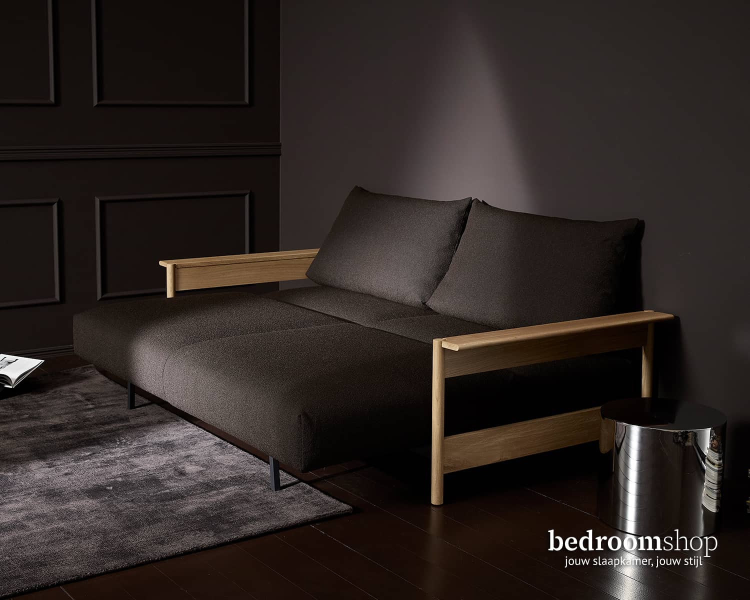 Houten leuningen bedbank