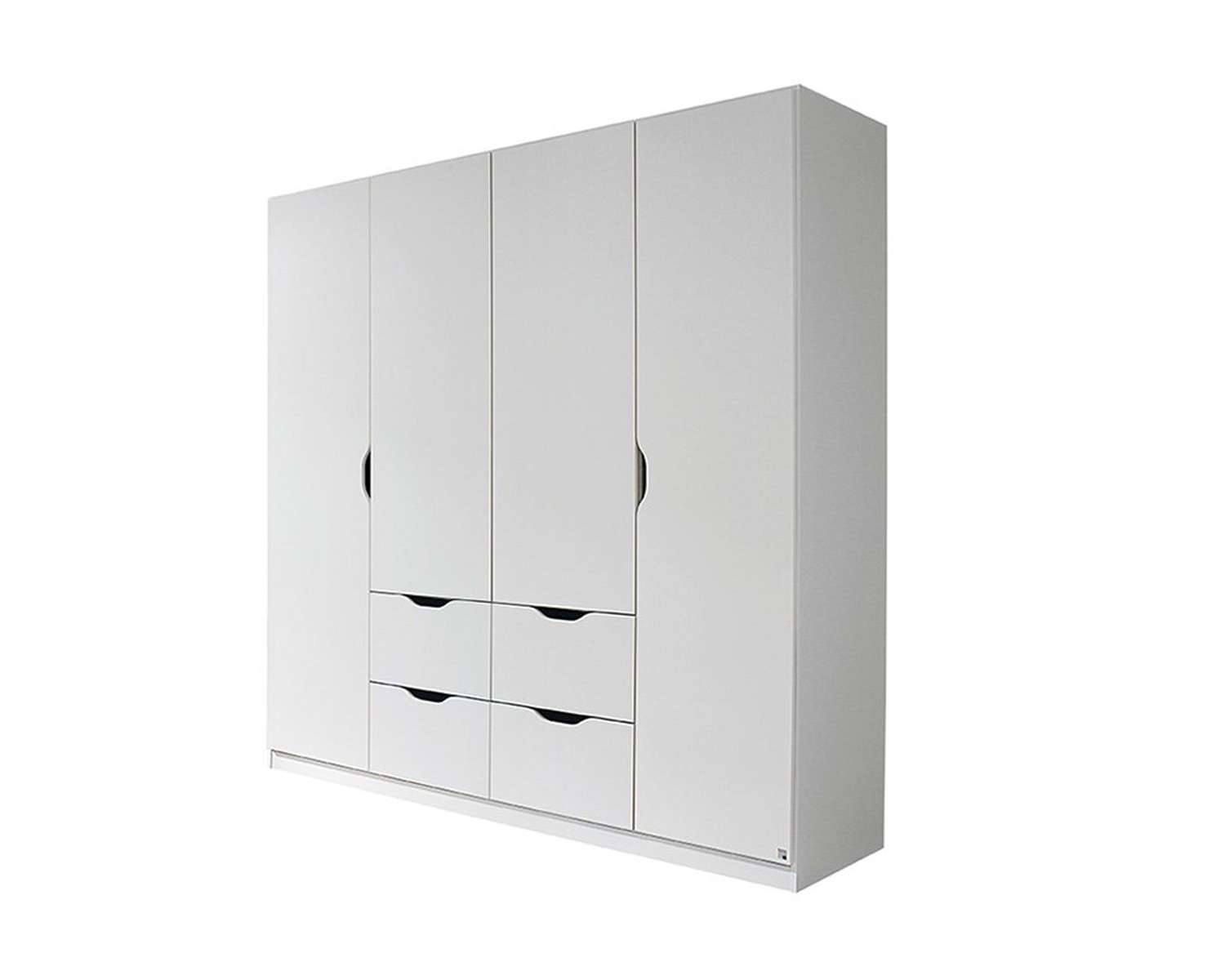 Witte kledingkast New York met draaideuren en laden Witte kledingkast New York met draaideuren en laden