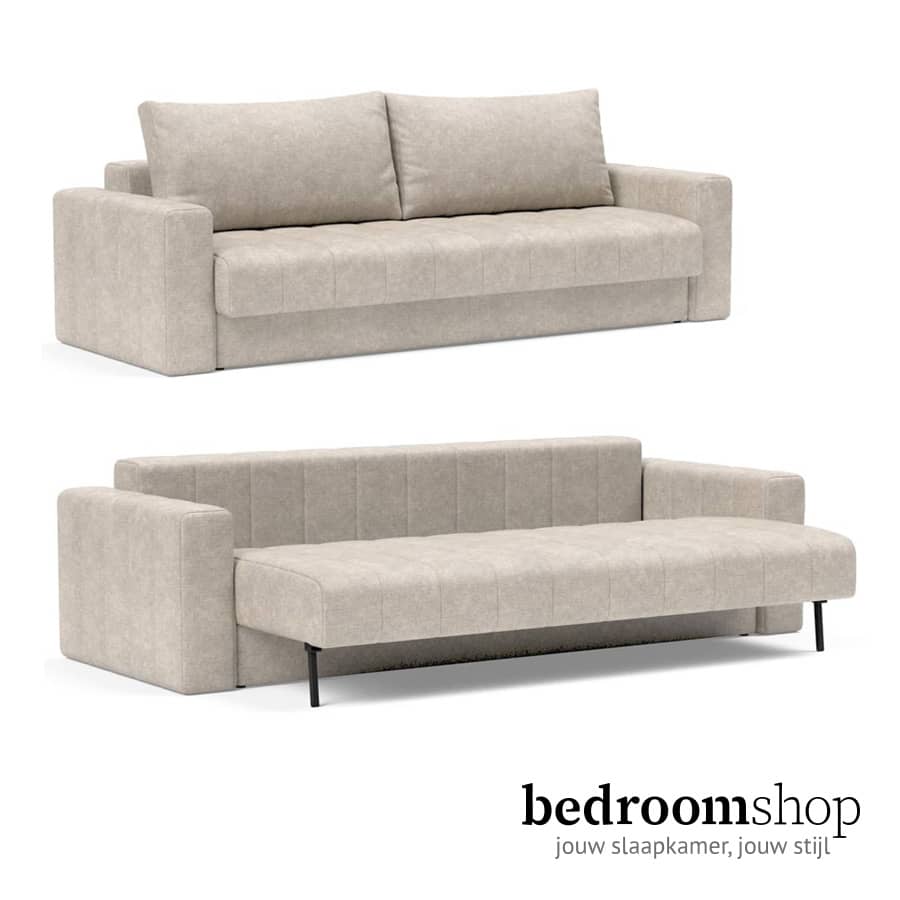 Slaapbank met armleuningen en opbergruimte