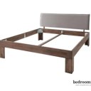 Mokka bed met stoffen hoofdbord