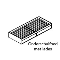 Uitschuifbed op wielen 90 x 190 excl. matras