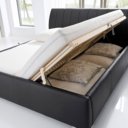 Bed met opbergruimte zwart